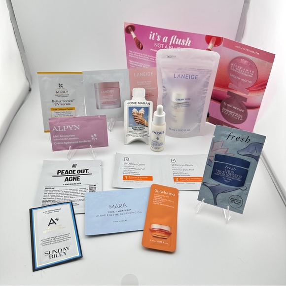 14 pc Skincare Sample Bundle - Dr Dennis Gross, Laneige, Sunday Riley, Caudalie - Picture 1 of 2